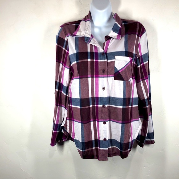 Rue21 Tops - Rue 21 purple plaid soft flannel size large